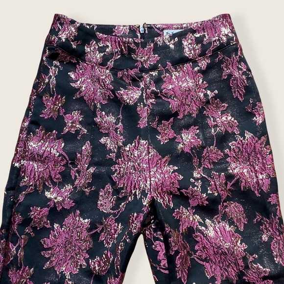 ❄️ HP ❄️ EUC Luella Cigarette Pant in Metallic Jacquard Black/Pink Size Small - Picture 4 of 15